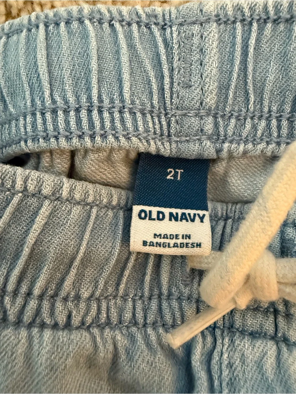 Old Navy Light Blue Pull-On Denim Shorts with Drawstring